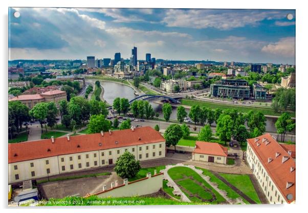 Aerial view of Vilnius, Lithuania Acrylic by Maria Vonotna