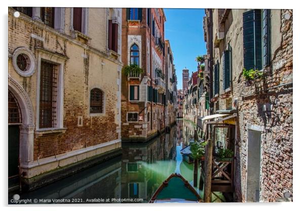 Venice canal Acrylic by Maria Vonotna
