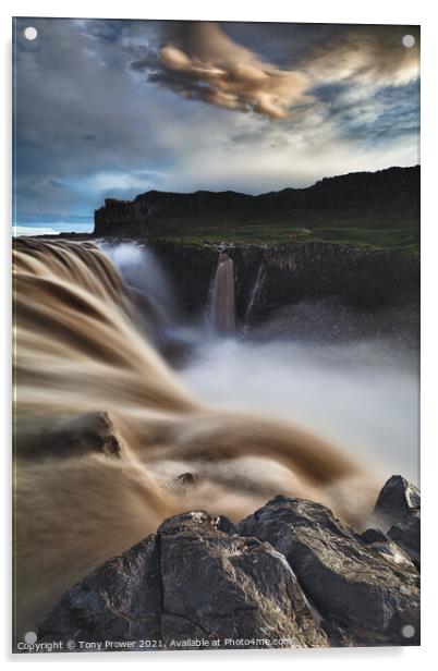 Dettifoss Vertical Acrylic by Tony Prower