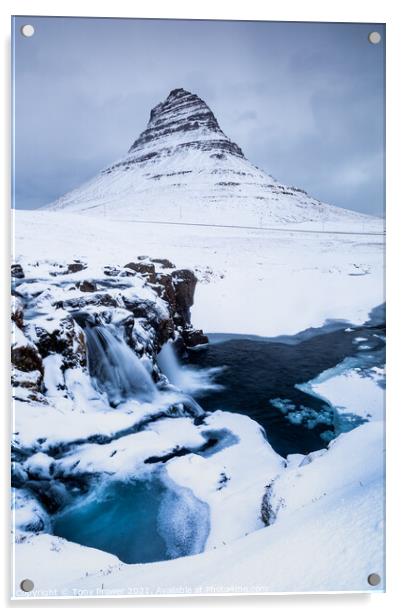 Kirkjufell snow Acrylic by Tony Prower