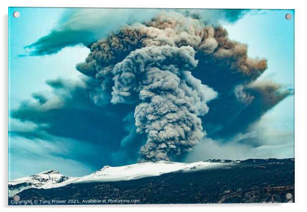 Eyjafjallajokul Eruption Acrylic by Tony Prower