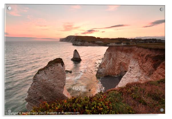Freshwater Bay, Isle of Wight, Sunset Acrylic by Rachel Harris