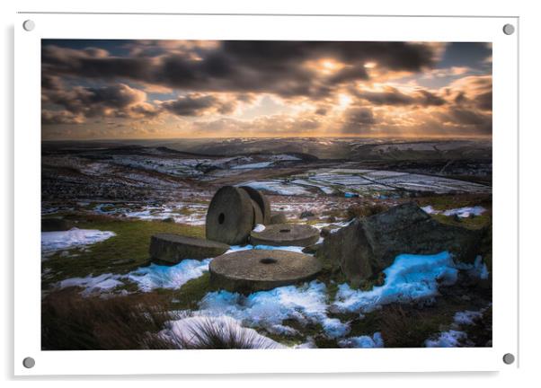 Peak District Millstones Acrylic by Andy Gray