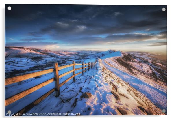 Great Ridge Peak District Acrylic by Andy Gray