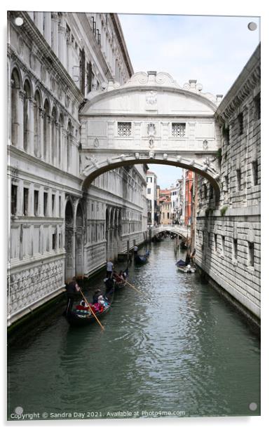 Bridge of Sighs Venice Acrylic by Sandra Day