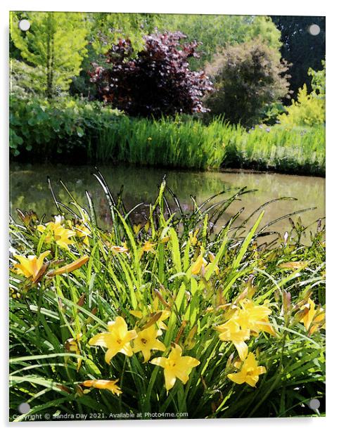 Water Garden Longstock Park 05 Acrylic by Sandra Day