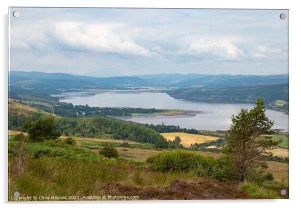 View from Struie Hill, Scotland Acrylic by Chris Haynes