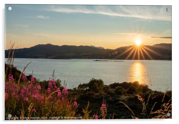 Loch Carron Sunset Acrylic by Chris Haynes