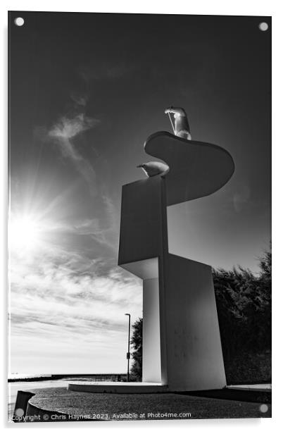 Sculpture of the Seal Hunter Folkestone - Mono Acrylic by Chris Haynes