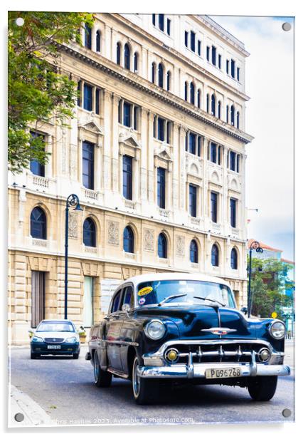 Cuban Taxi Havana Acrylic by Chris Haynes