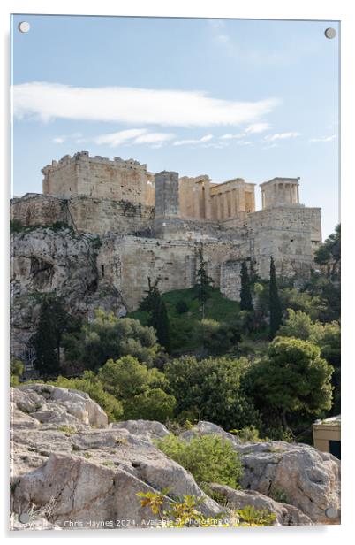 The Acropolis Athens Acrylic by Chris Haynes