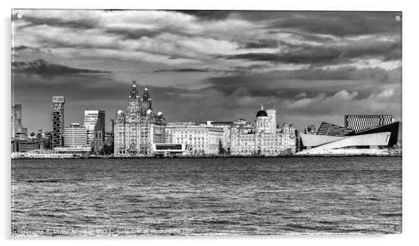 Liverpool Skyline Acrylic by Philip Brookes