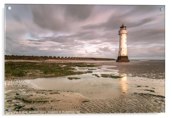 New Brighton Lighthouse Acrylic by Philip Brookes