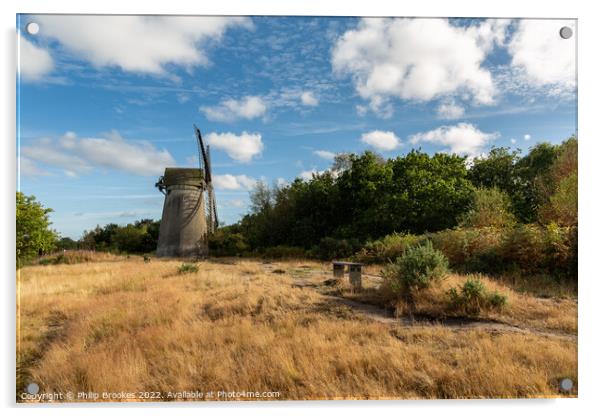 Bidston Windmill Acrylic by Philip Brookes