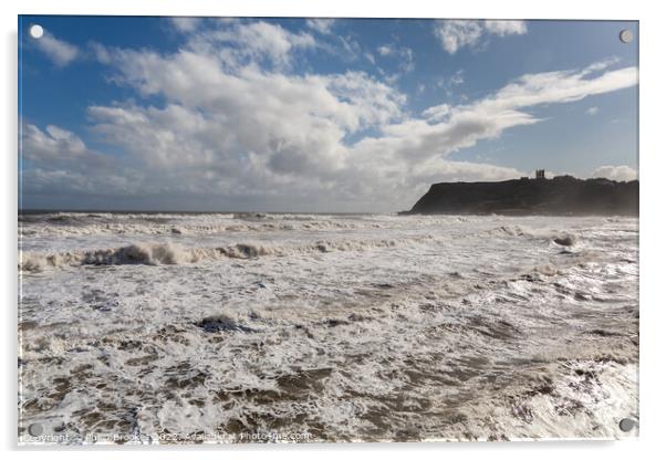 Stormy seas at Scarborough Acrylic by Philip Brookes