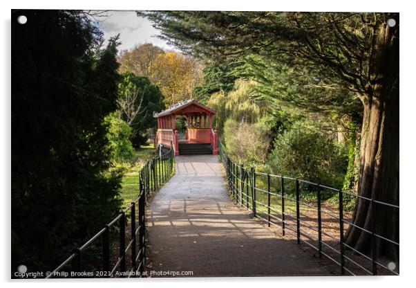 Birkenhead Park Pathway Acrylic by Philip Brookes