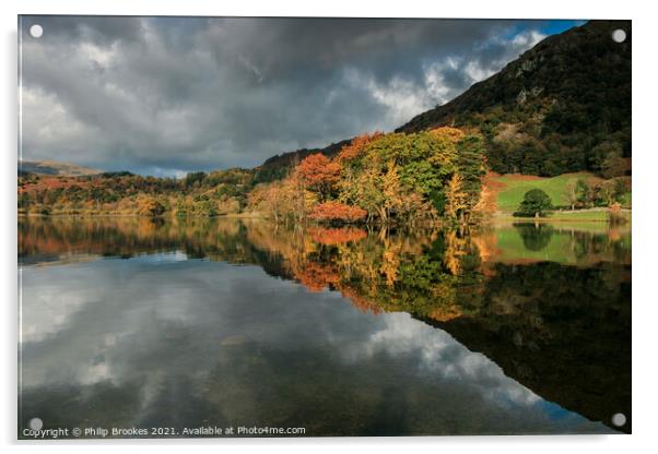 Rydal Water Reflections Acrylic by Philip Brookes
