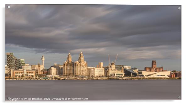 Liverpool Waterfront Skyline Acrylic by Philip Brookes