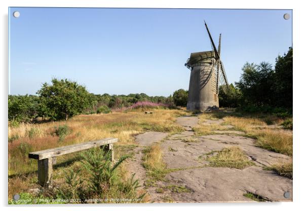 Bidston Windmill Acrylic by Philip Brookes