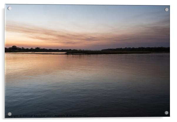 Serene, Tranquil Okavango River Landscape at Dusk Acrylic by Dietmar Rauscher