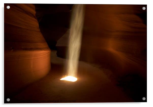Antelope Canyon with Light Ray Acrylic by Dietmar Rauscher