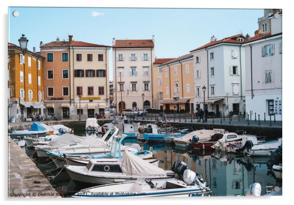 Old Harbour of Muggia, Italy with Boats Acrylic by Dietmar Rauscher