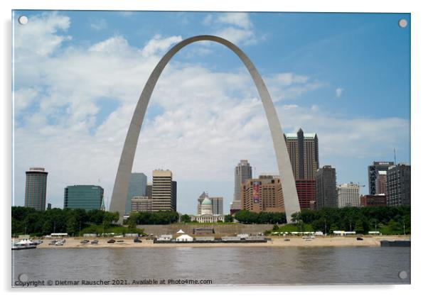 Saint Louis Cityscape with Gateway Arch  Acrylic by Dietmar Rauscher