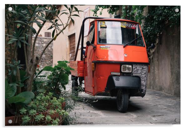 Piaggio Ape 50, a three-wheeled light commercial vehicle in Ital Acrylic by Dietmar Rauscher