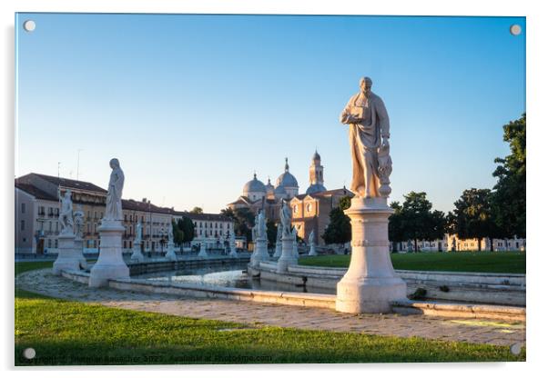 Prato della Valle Main Square in Padua, Italy at Sunrise in the  Acrylic by Dietmar Rauscher