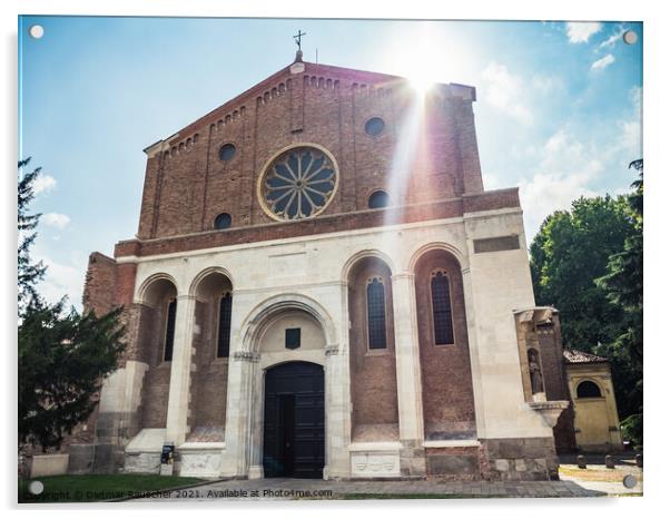 Church of the Eremitani Exterior Facade in Padua Acrylic by Dietmar Rauscher