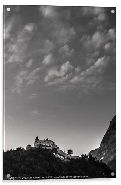 Hohenwerfen Castle, a Medieval Fortress in Werfen, Austria at Du Acrylic by Dietmar Rauscher