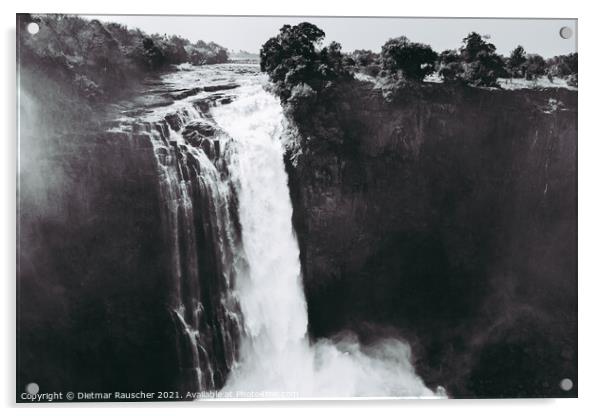Devil's Cataract at Victoria Falls in Zimbabwe Acrylic by Dietmar Rauscher