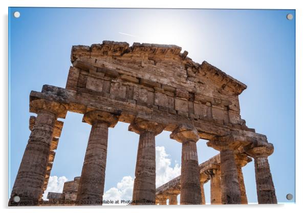 Temple of Athena in Paestum, Italy known as Temple of Ceres Arch Acrylic by Dietmar Rauscher