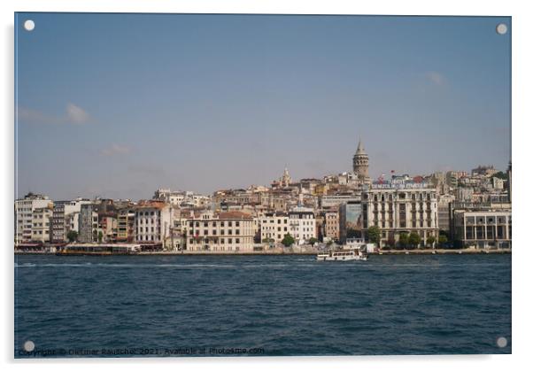 Cityscape of Istanbul with Galata Tower Acrylic by Dietmar Rauscher