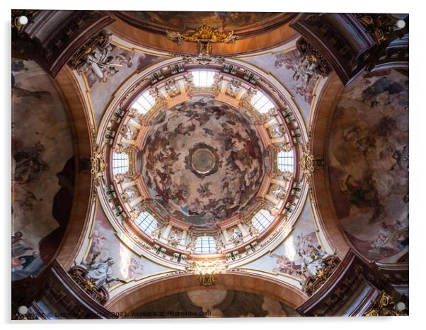 Interior Dome of Saint Nicholas Church, Prague Acrylic by Dietmar Rauscher