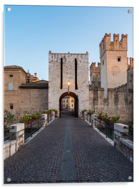 Sirmione Draw Bridge City Gate Acrylic by Dietmar Rauscher