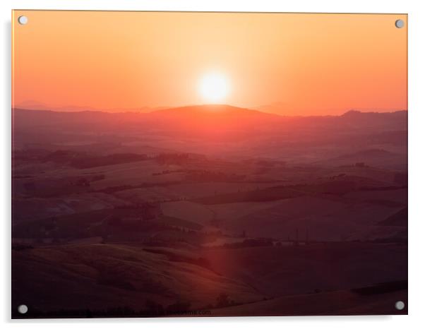 Sunrise in the Hills of Montalcino Acrylic by Dietmar Rauscher