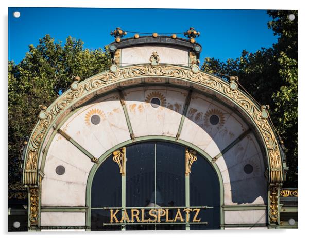 Otto Wagner Pavillion Karlsplatz Subway Station Acrylic by Dietmar Rauscher