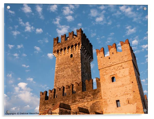 Scaligero Castle in Sirmione on Lake Garda, Italy Acrylic by Dietmar Rauscher