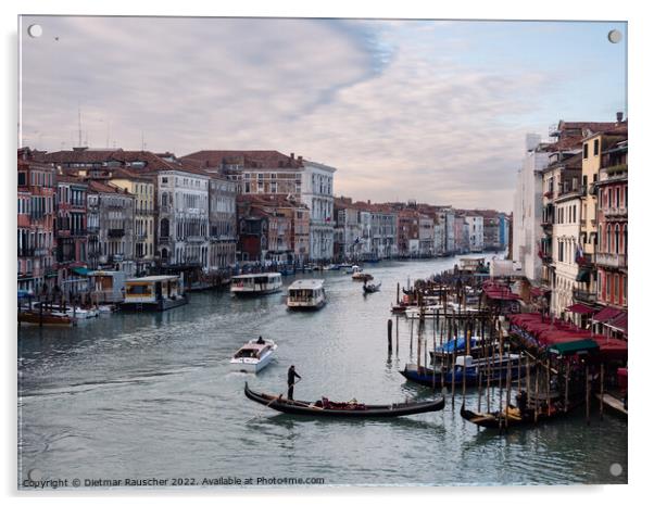 Grand Canal of Venice from Rialto Bridge in Winter Acrylic by Dietmar Rauscher