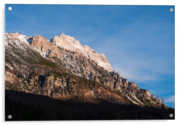Punta Sorapiss Mountain Peak in Cortina d'Ampezzo, Italy Acrylic by Dietmar Rauscher