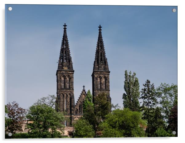 Basilica of St. Peter and St. Paul in Vysehrad Fortress, Prague Acrylic by Dietmar Rauscher