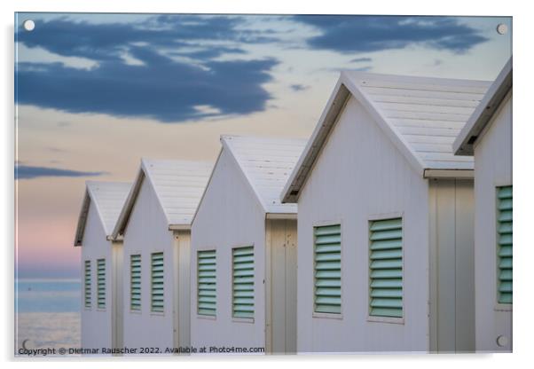Beach Huts on Lido di Venezia, Italy Acrylic by Dietmar Rauscher
