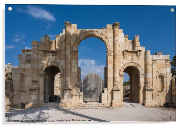 Gerasa South Gate in Jerash Acrylic by Dietmar Rauscher