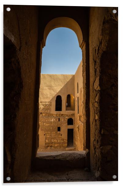 Qasr Kharana Desert Castle Interior Window Acrylic by Dietmar Rauscher
