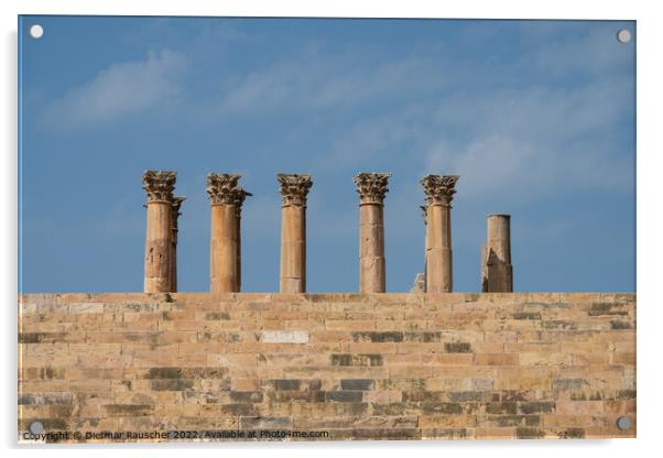 Temple of Artemis Colums in Gerasa, Jordan Acrylic by Dietmar Rauscher