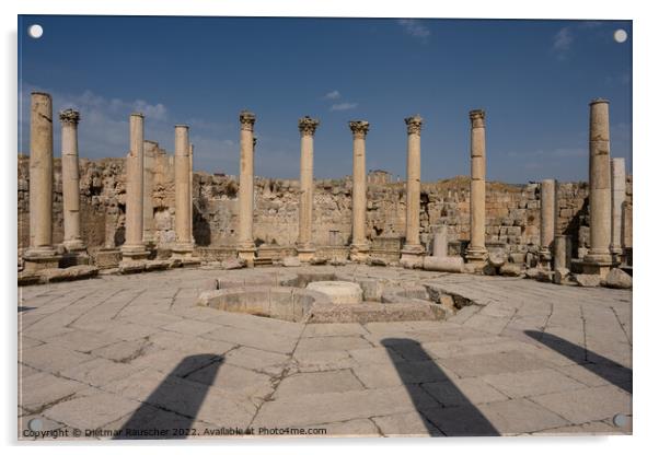 Agora of Gerasa with Columns in Jerash, Jordan Acrylic by Dietmar Rauscher