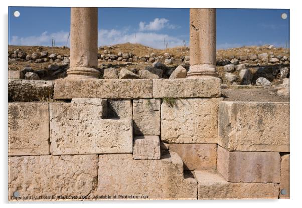 Stairs at the Cardo Maximus in Gerasa or Jerash Acrylic by Dietmar Rauscher