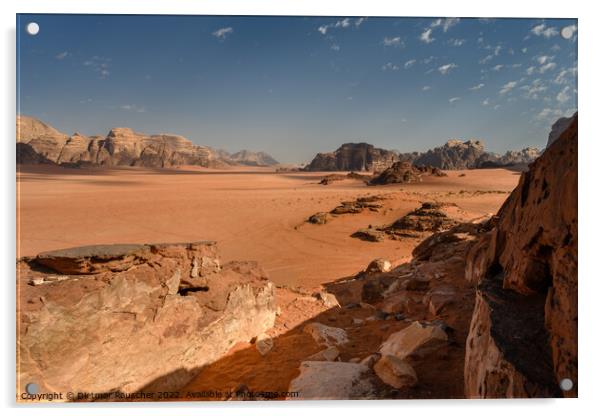 Wadi Rum Desert Landscape in Jordan Acrylic by Dietmar Rauscher