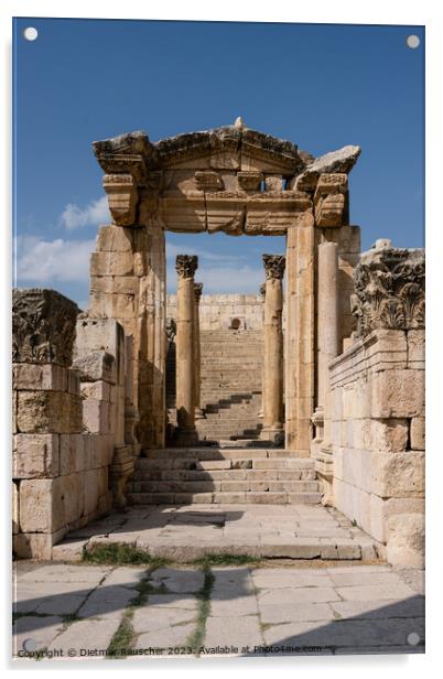 Gerasa or Jerash Cathedral Gateway Acrylic by Dietmar Rauscher